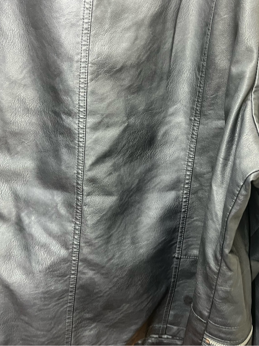 Olivia Miller Black Faux Leather Quilted Shoulder Moto Jacket 3X - Picture 16 of 16